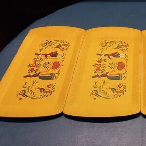Vintage Kentley Yellow Lap Trays (4) Cottagecore Kitsch Grandmacore